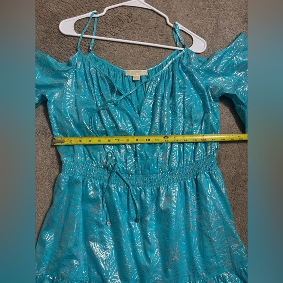 Michael Kors Light Blue Cold-Shoulder Mini Dress - Picture 6 of 9